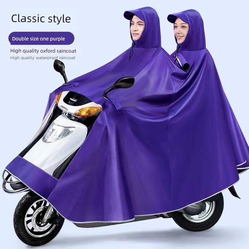 Raincoat for Electric Vehicles, Enlarged and Thickened Motorcycle Poncho for Two or One Person, Suitable for Men and Women, Storm-Proof, Full-Body