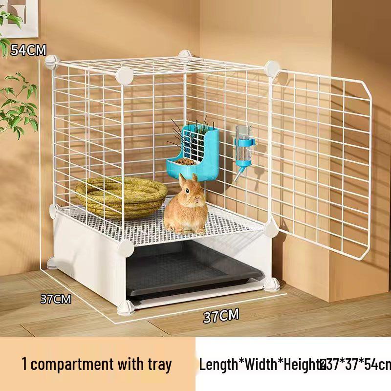 Large Indoor Rabbit Cage with Toilet, Splash-Proof and Secure for Guinea Pigs and Dwarf Rabbits