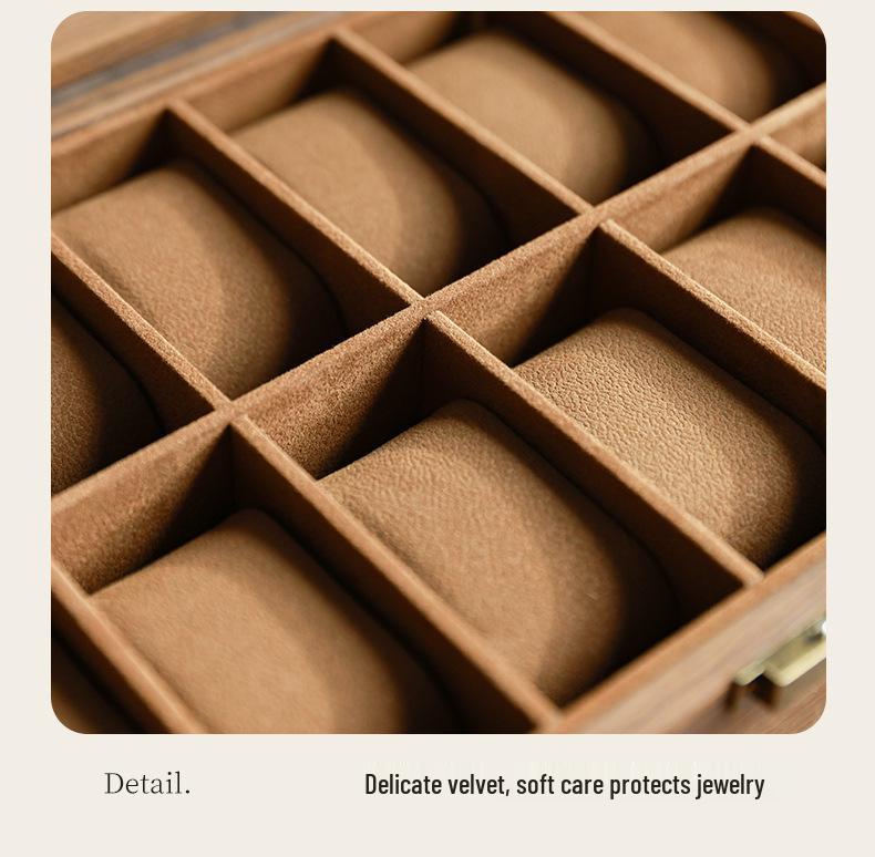 Eleganckie pudełko na zegarki z orzecha włoskiego: Wysoka pojemność, wykwintny design do użytku domowego