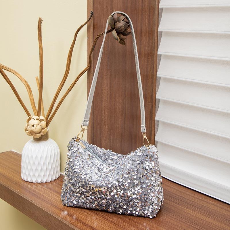 Shimmer Sequin Underarm Bag Sparkly Shoulder Bag for Evening Parties Weddings Occasions