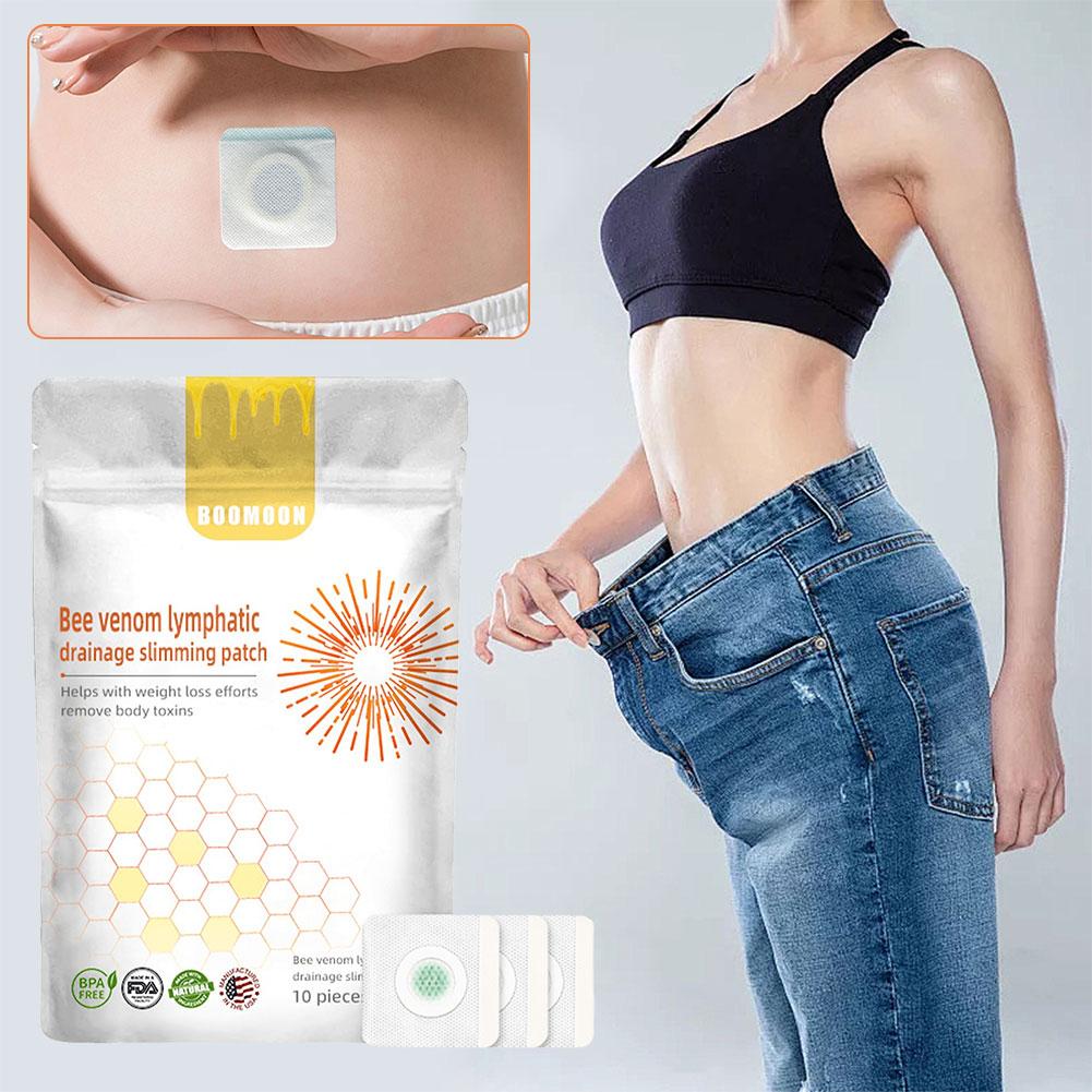 7/10Pcs Bee Venom Patches Fat Burning Anti-Swelling Slimming Patch Venom Lymphatic Drainage Patches for Men Women Body Shaping
