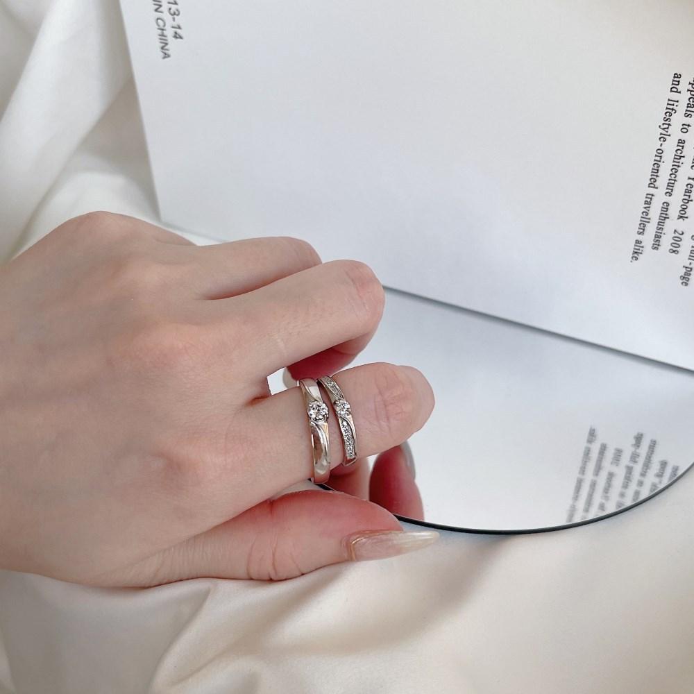 Tancise Classic 925 Sterling Silver Zircon Lovers Ring Ladies Jewelry Wedding Promise Party Gift