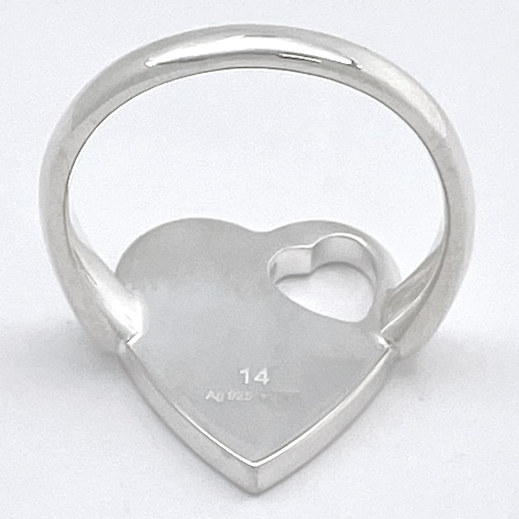 Gucci Trademark Heart Japanese Size Size 8 Ring, Silver, 7, 796357, J8400, 8106, [Used]