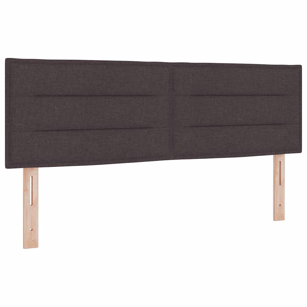 Box Spring Bed with Headboard Dark Brown 160 x 200 cm Fabric