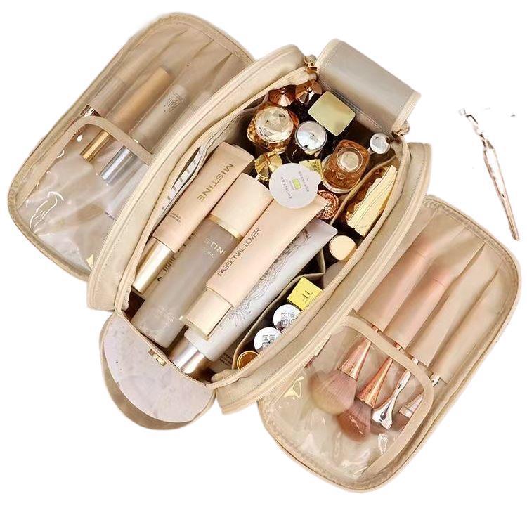 Xiaohongshu Popular Large-Capacity Double-Opening Travel Makeup and Toiletry Bag