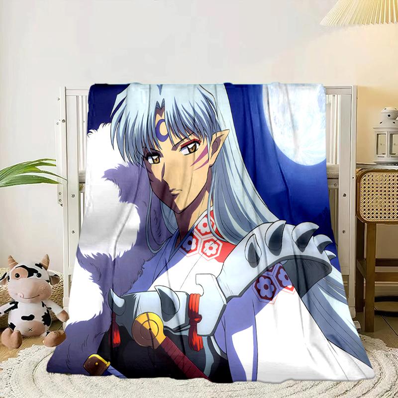 Anime Sessho-maru Blanket Flannel Blanket for Bed, Sofa, Camping, Hiking, Picnic Essentials, Gift for Family Fan Gifts