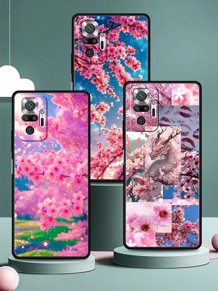 Korean Flower Phone Case Cover for Redmi 14C 10C Note 15 14 13 12 10 11 K40 Pro Plus 5G Soft TPU Shockproof Shell Fundas Capas