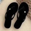 Rhinestone toe flip-flops summer wear versatile casual beach shoes lazy flat slippers