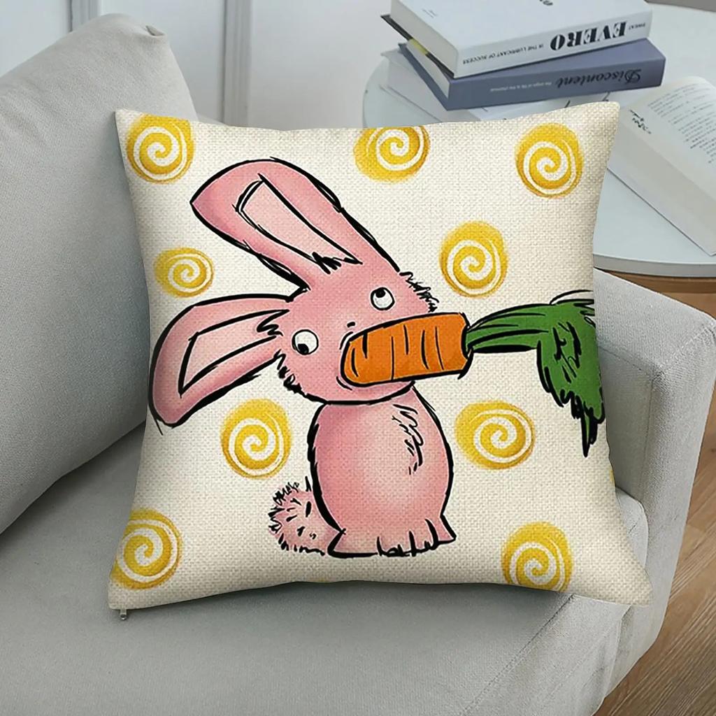 Easter Pillowcase, Easter Rabbit Decorations Home Decor Cushion Cover X