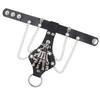 Gothic Punk Skull Wristband Solid Color Wide Chain Bracelet Retro PU Leather Bracelet  Daily