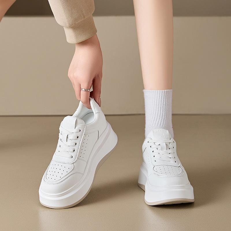 Muffin platform white shoes spring and autumn new board shoes versatile fashion heightening casual sports shoes 34