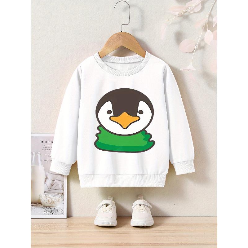 Spring/ Autumn Kids' Casual Penguin Hoodie, Round Neck