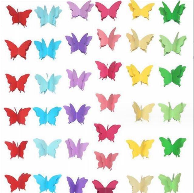 Colorful Butterfly Garland: Three-Layer Paper Banner for Children's Rooms, Mall Displays, Weddings, and Birthdays.
