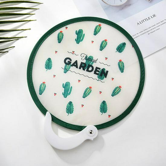 Mini Cartoon Folding Fan: Japanese Round Handheld Portable Fan for Students