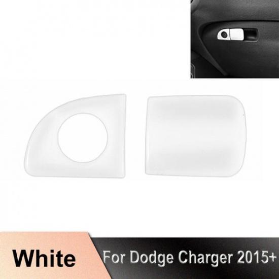 White Passenger Co-pilot Storage Box Handle Trim Cover For Dodge Charger 15+ ABS