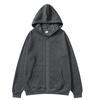 Unisex Solid Color Zip-Up Hooded Sweatshirt Cardigan