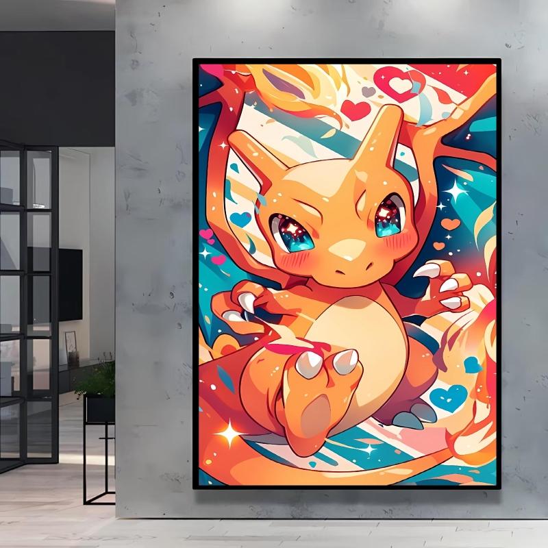 Canvas Art Wall Painting Posters Pokemon Images Pikachu Decor Painting Home Decoration Living Room Decor Paintings Kids Gift