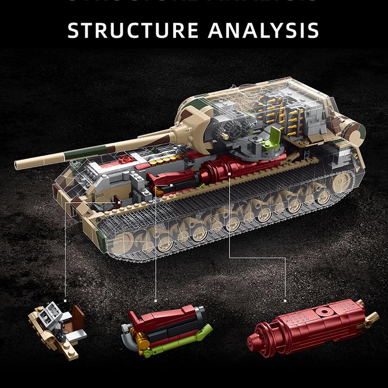 Army Style High-Standard-Quality Ww2 High-Quality 2688Pcs High-Quality Germany High-Quality Panzer High-Quality Viii High-Quality Maus Large Size