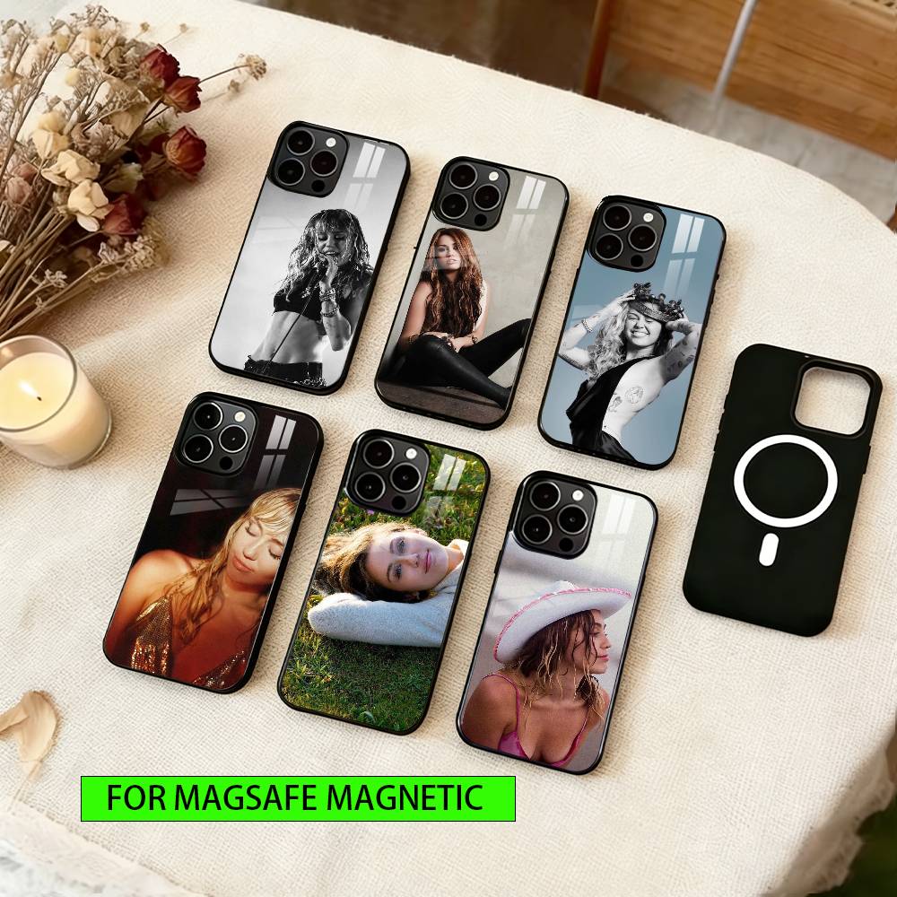 Miley Cyrus Phone Case For iPhone17,16,15,14,13,12,11 Plus,Pro Magnetic with Magsafe Wireless Charging