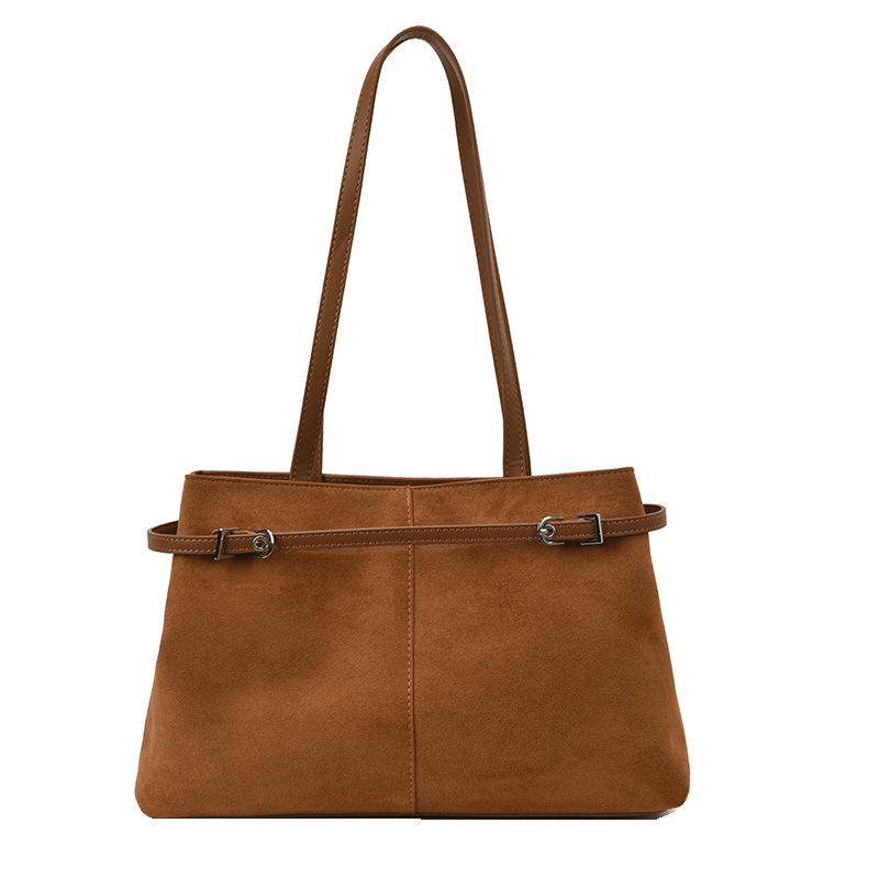 Retro Wildleder Damen Umhängetasche - Große Kapazität, Lässiger Pendlerstil