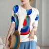 ZANZEA Women Casual Round Neck Loose Half Sleeve Print Blouse