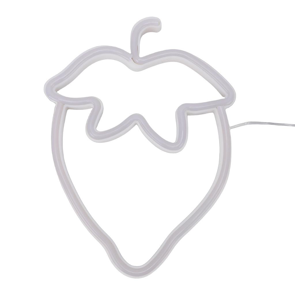 Strawberry Neon Light Battery Powered Cute Fruit Shape LED Strawberry Neon Sign for Room Restaurant Bar Red Green