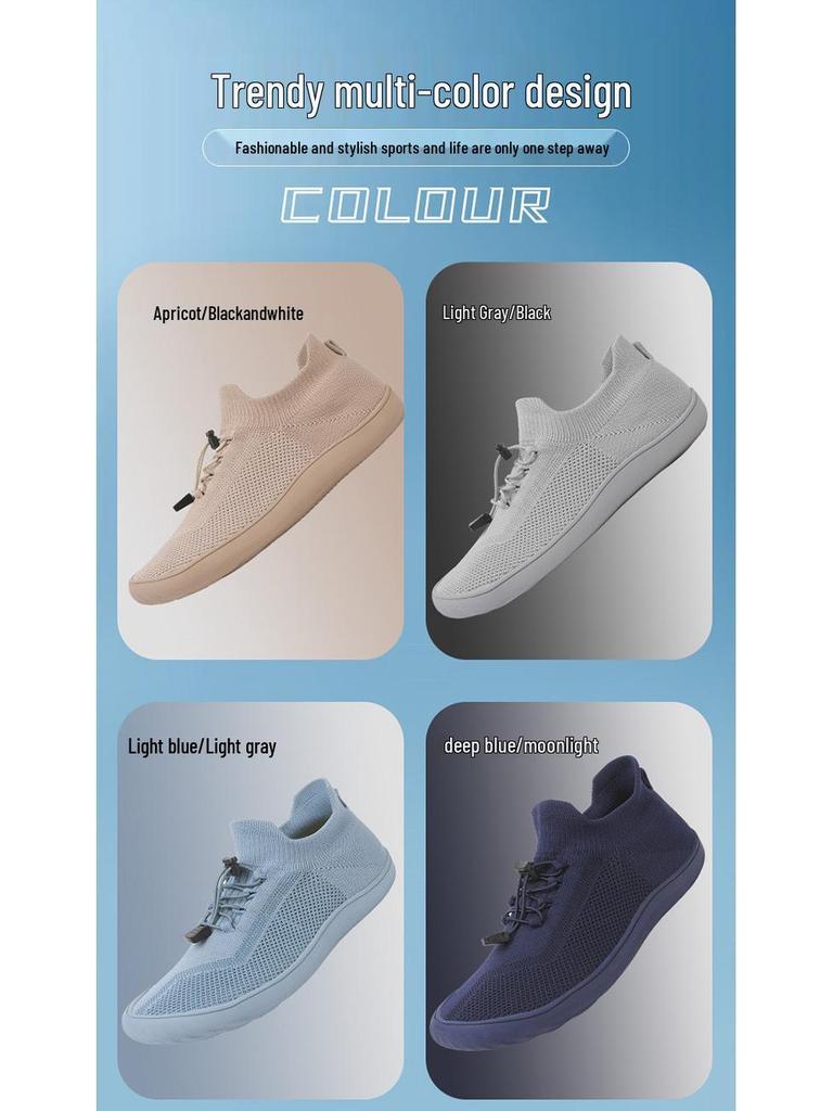 2025 Plus Size Mid-Calf Flyknit Lightweight Wide Toe Non-Slip Men's Sock Shoes for Spring and Autumn