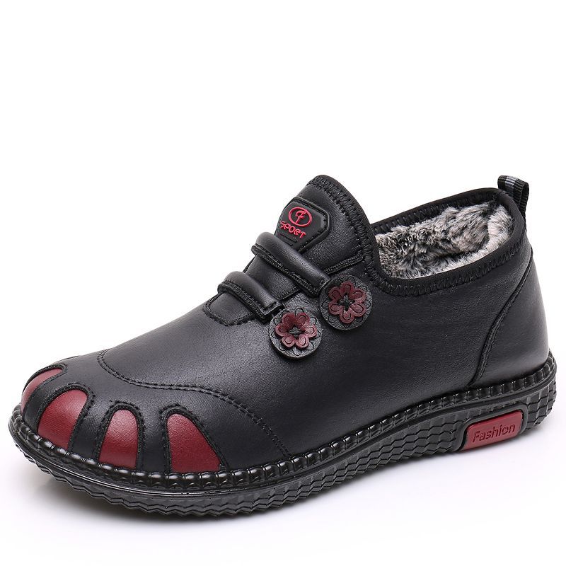 Old Beijing Cloth Shoes Mother Shoes Elderly Winter Cotton Shoes Grandma Non-slip Warm Old Lady Velvet Middle-aged and Elderly Women's Shoes
