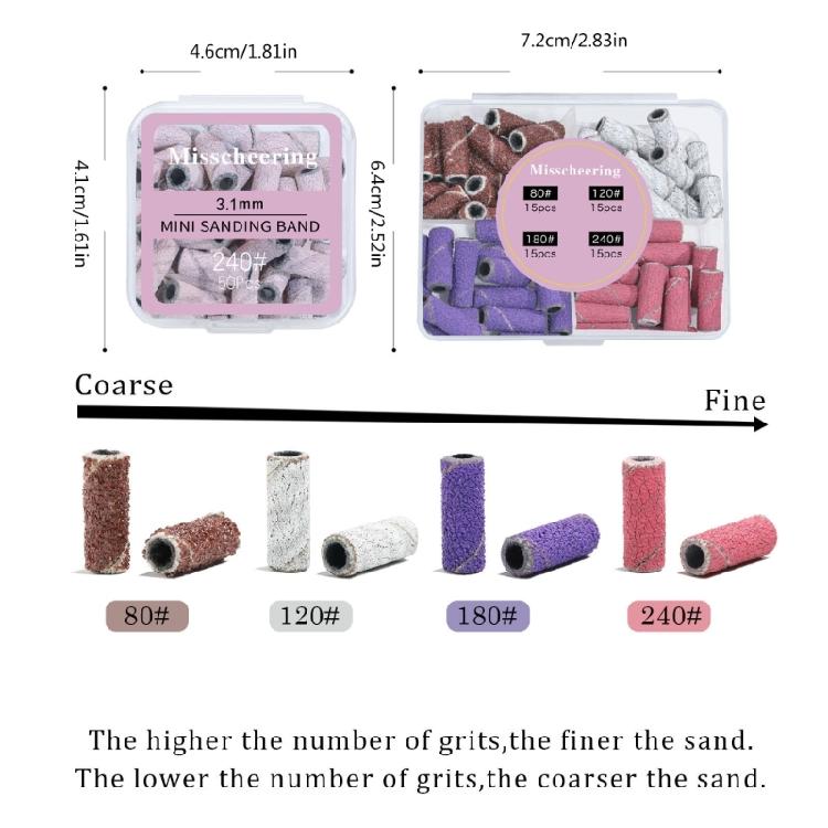 3.1mm Nail Sanding Bands Small Sanding Bands for Nail Acrylic Gel Removing