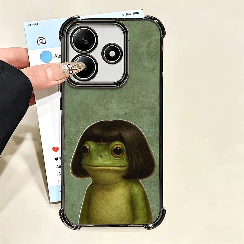 Cute Cartoon Frog Plating Phone Case For Xiaomi Poco X5 X6 X7 X8 Pro Max F8 Ultra F7 M8 M7 M5S Redmi 15C 15 14C 13C 13 X3 12C F6