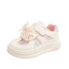 Girls' Sports Shoes Children's Breathable Mesh Board Shoes 2025 New Pearl Bow Casual Shoes Girls' White Shoes