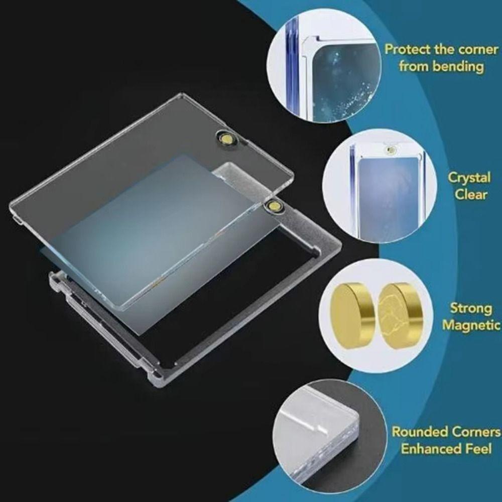 5Pcs 35PT Thickness Idol Photo Cards Protector Magnetic Game Card Storage Box  Game Cards Display