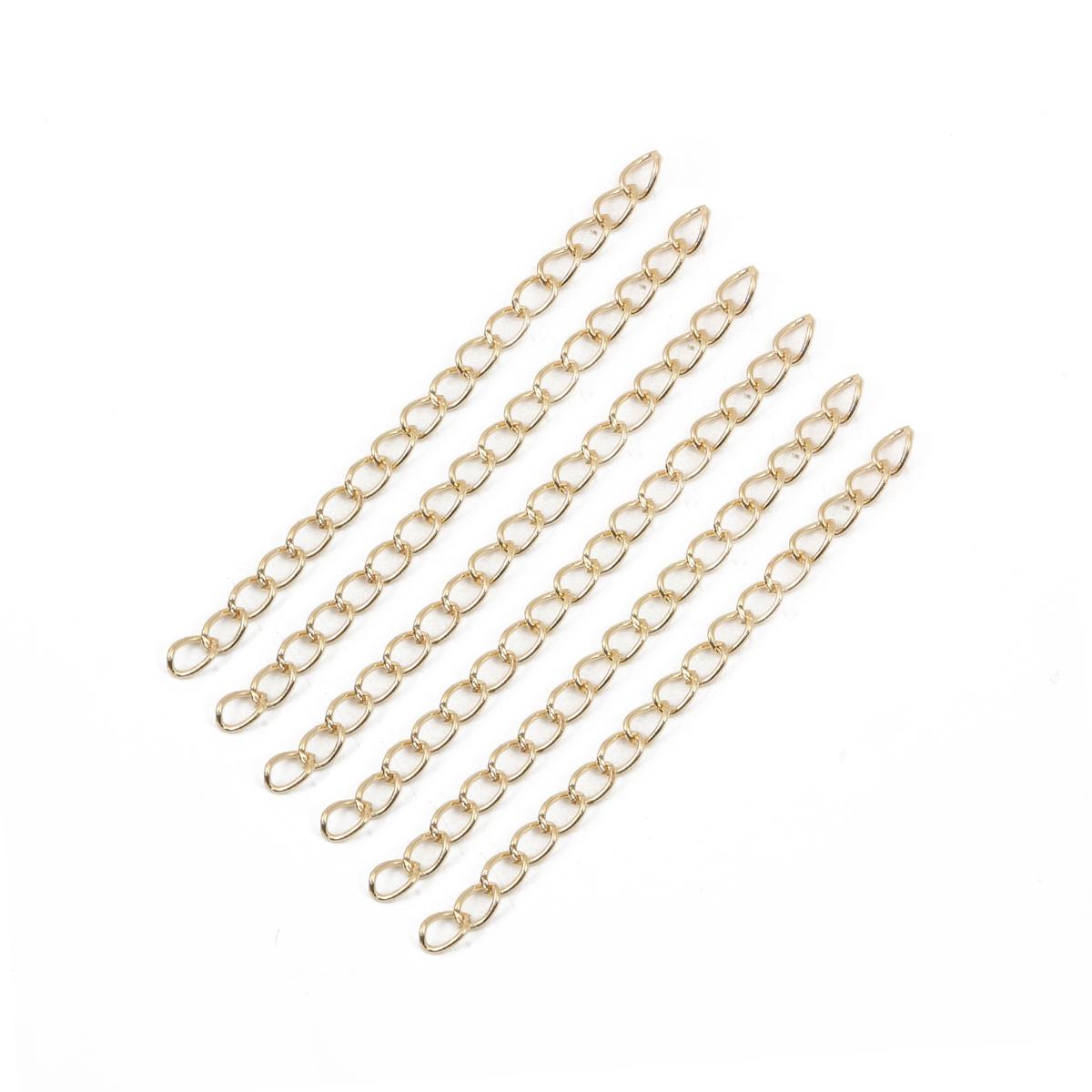 

50 шт./пакет, 50/70 мм, ожерелье, удлинительная цепочка для браслета, подходят застежки-лобстеры, покрытый хвостовой соединитель, цепь, сделай сам, изготовление ювелирных изделий 4x70mm золотистый