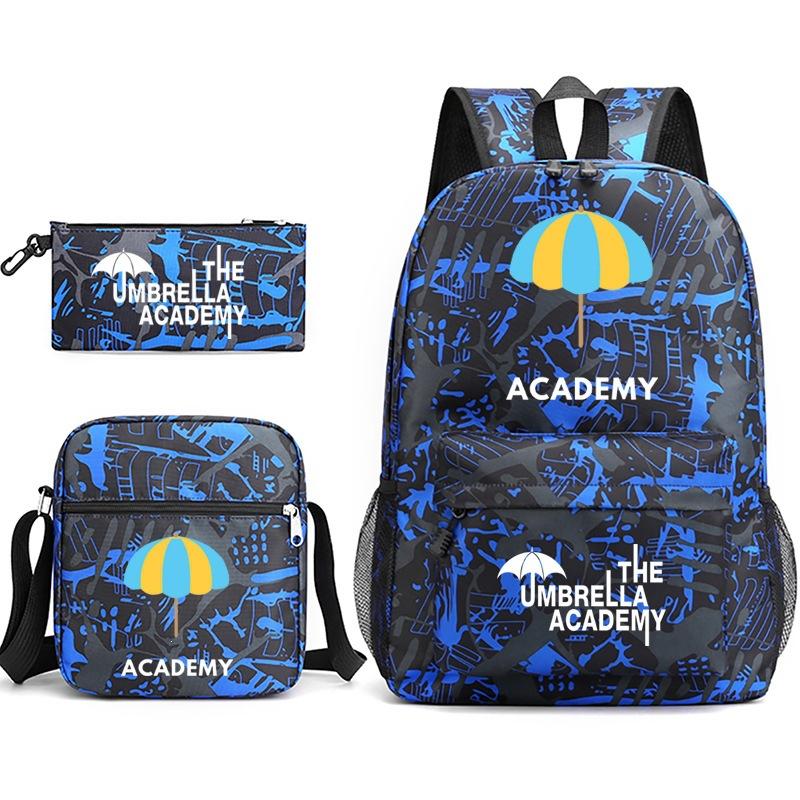School Season Theumbrellaacademy School Bag 3-Piece Pencil Case + Shoulder Bag + Backpack