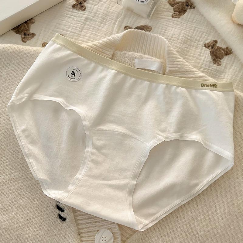 Plus Size Lady Spring and Autumn Cotton 7A Antibacterial Extended Crotch Middle Waist Triangle Briefs