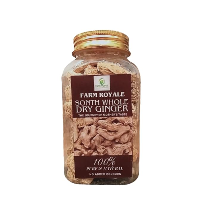 Farm Royale Whole Dried Ginger (Sonth) 150g | Premium Dry Ginger | Natural & Farm Fresh