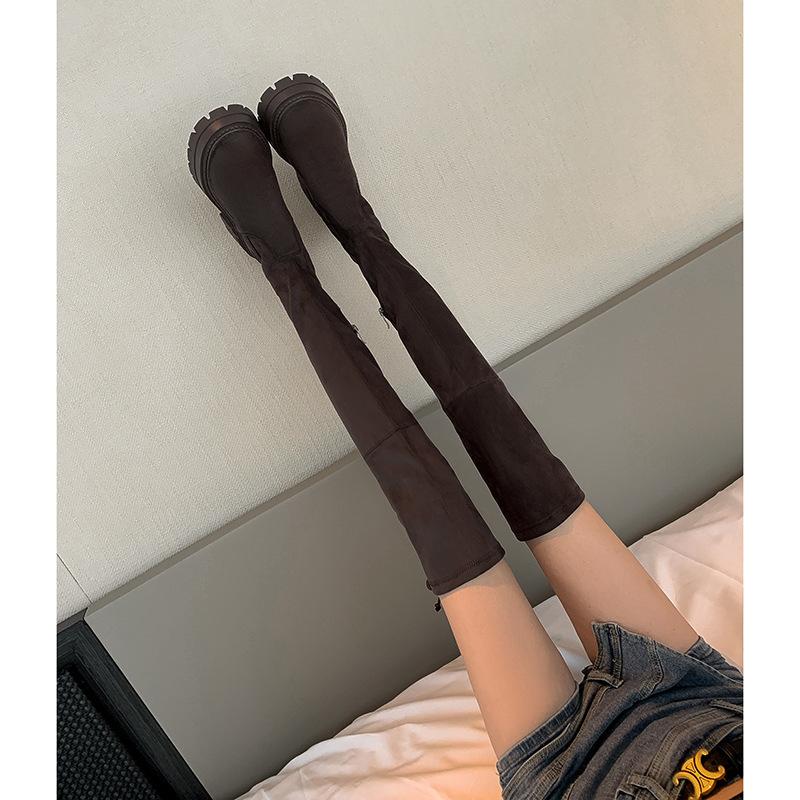 Boots Women's Thick-soled Small Over-knee Boots Big Tube Circumference High Boots