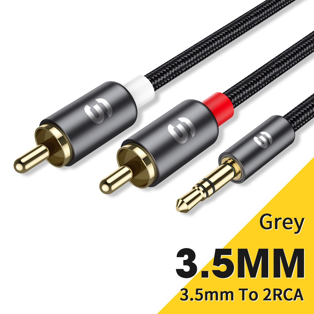 Essager RCA Audio Cable Stereo 3.5mm To 2RCA Cable Male To Female AUX RCA Jack Y Splitter For Amplifier Audio Home Theater WireGood Product
