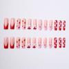 Pink Heart Strawberry Design Press On Nails 24Pcs French Style Lightweight Comfortable Wear For Woman