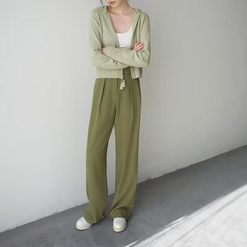 Jarní svetr svetr Dámské Design Sense 2023 Dlouhý rukáv S kapucí Pevný Dvojitý zip Pletený svetr Cardigan Dámský Top