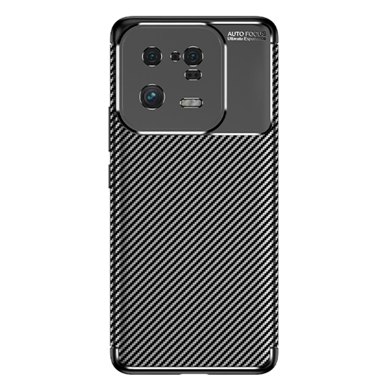 

For Xiaomi 13 Pro 5G Anti-Scratch Carbon Fiber Texture Phone Case Soft TPU Drop-proof Mobile Phone Cover Black