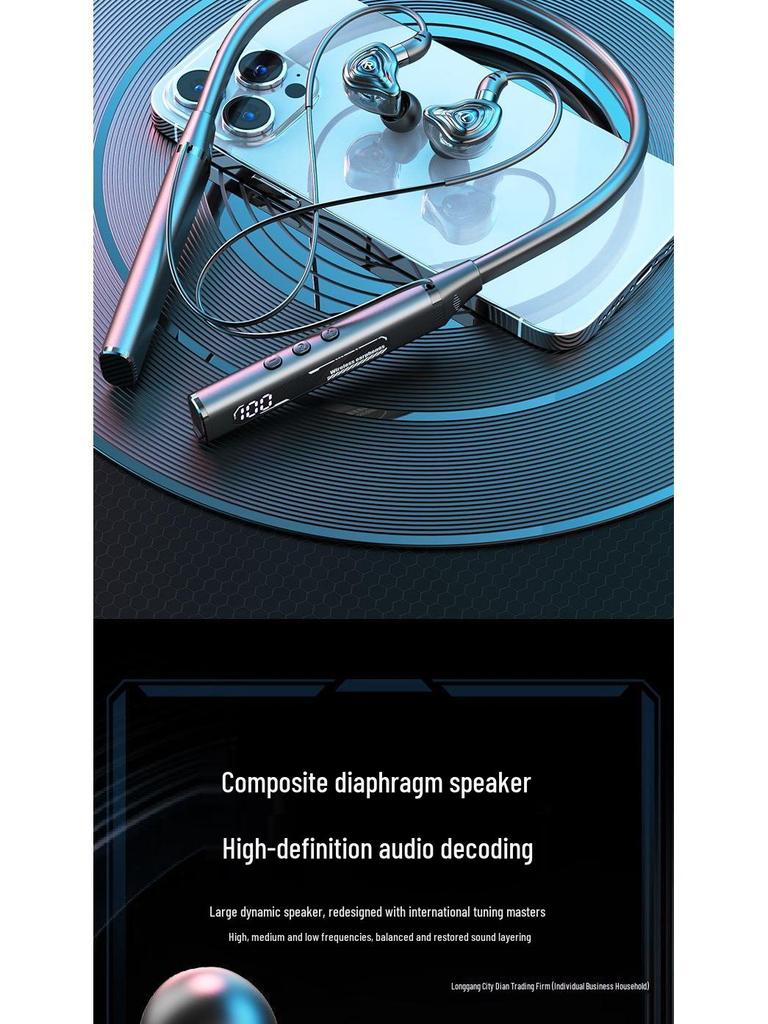 2025 Bluetooth Neckband Headphones: Heavy Bass, Wireless, Noise Cancelling, Long Standby, Sports & Running