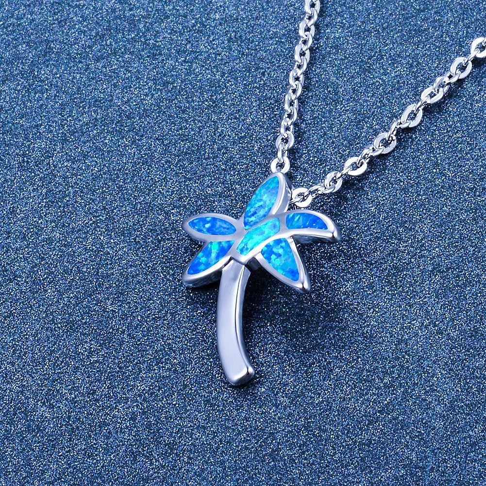 European and American Coconut Tree Pentagram Pendant Necklace with Versatile Temperament and High End Feel