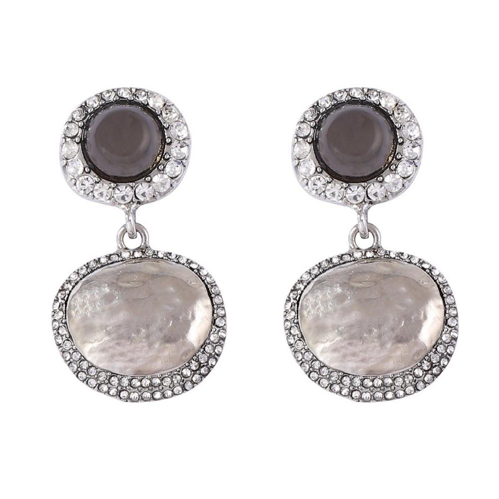 Vintage Trend Dangle Earrings Round Pendant Rhinestone Earrings Fashion Vintage Earrings for Women