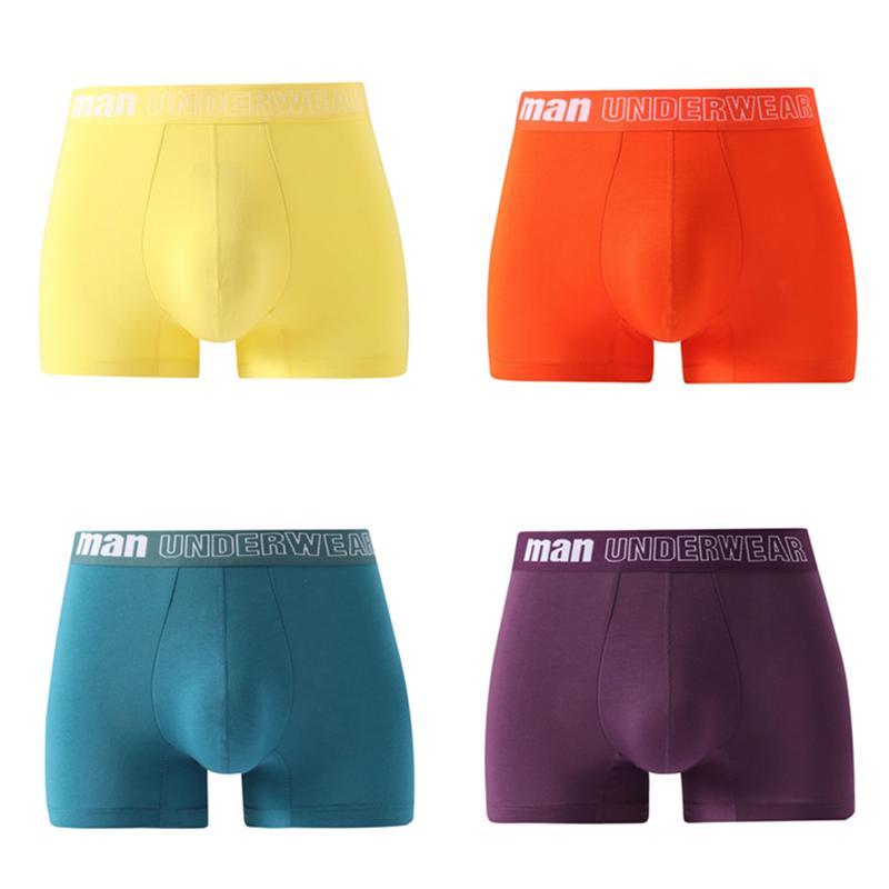 4 Pieces Men Underwear Colorful Boxers Briefs Shorts Boy Undies Big Panties M L XL 2XL 3XL 4XL 5XL 6XL 7XL