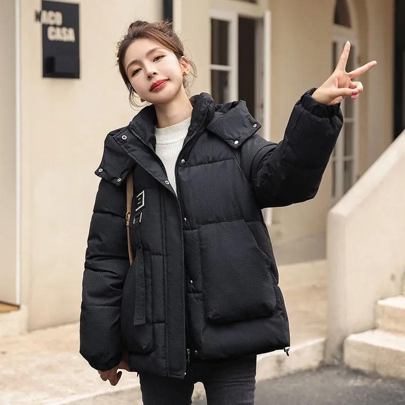 Women Parkas Winter Thick Casual Hooded Fashion Cotton Warm Short Jackets Korean Zipper Snow Wear Coats Puffer Parka