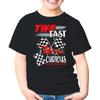 Capman Two Fast 2 Curious Racing 2nd Birthday 2 Years Old Toddler Shirt Gift Boys Girls Youth T-Shirt (Black;4T)