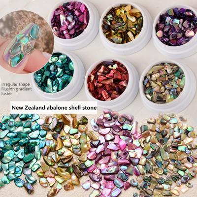 Kabuk Tırnak Süslemesi Renkli Doğal Abalone Kabuğu İnce Dilimler 3D Tırnak Sanatı Tılsımı Manikür El Sanatları Süslemeleri Tırnak Malzemeleri