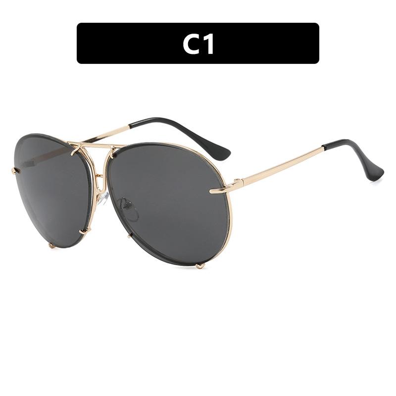 Twisted Snake Leg Gradient Sunglasses for Men Women Luxury Rimless Rectangular Sun Glasses Outdoor UV400 Summer Travel Eyewear