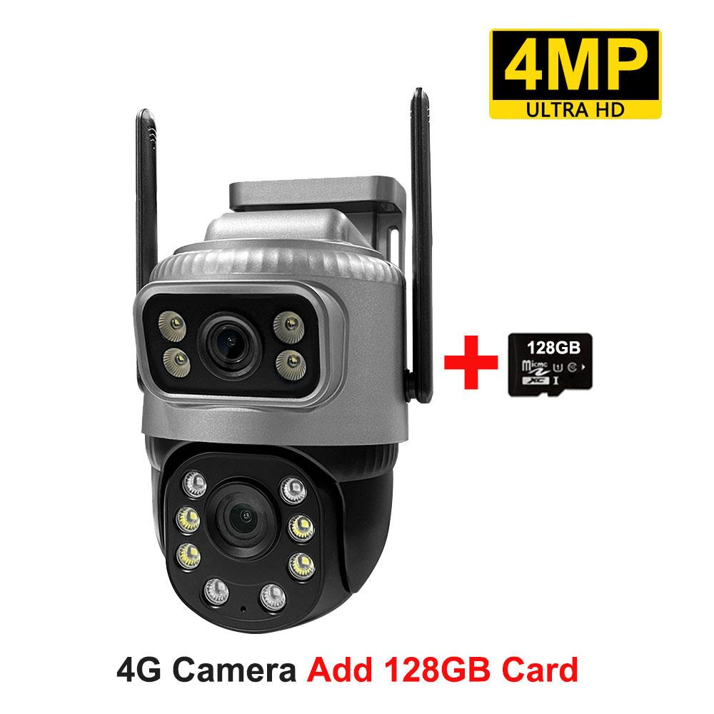 Dual Lens 4G IP Camera 8MP 4K Waterptoof Outdoor Surveillance Monitor Smart Home Night Vision V380 Pro CCTV Security Protection
